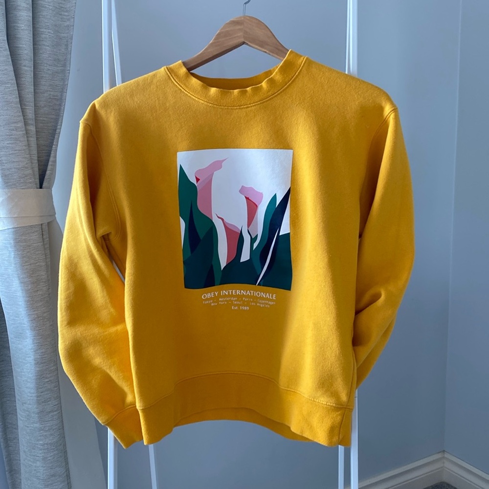 SOLD Obey Worldwide Yellow sweatshirt